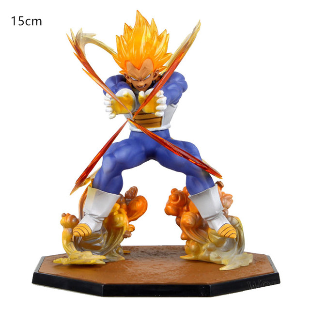 Anime dragon ball figura de ação vegeta majin buu cabelo branco preto  permanente pose goku super